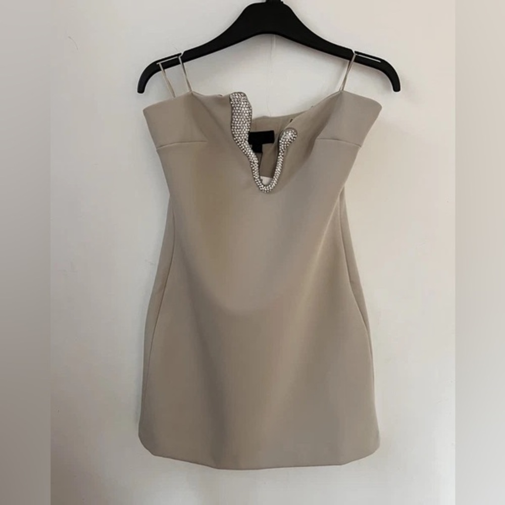 NWT Zara Jeweled Strapless Mini Dress Embellished Neckline Size XS